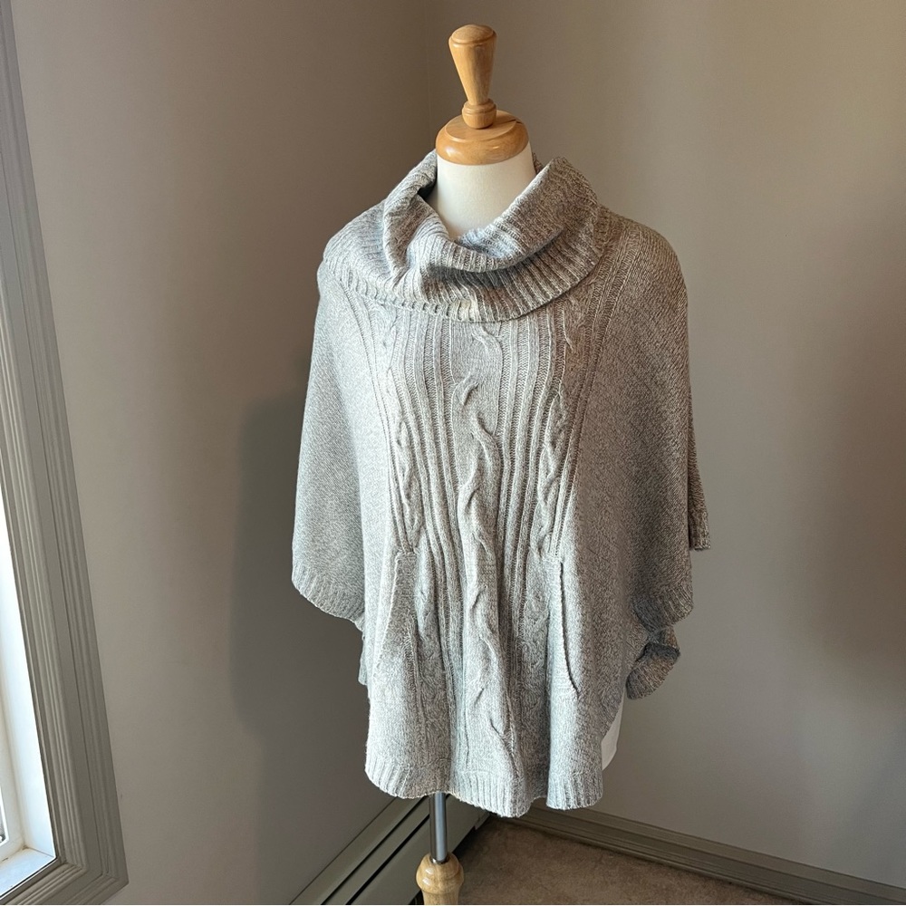 Oatmeal Loose Fitting Poncho Style Sweater